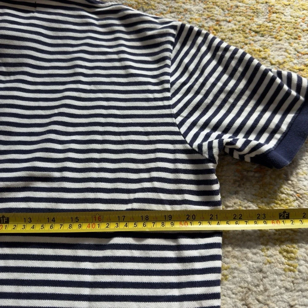 Vintage Y2K Polo Ralph Lauren Striped Polo Shirt Navy White Size L